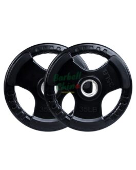 Tri-grip Black Olympic Rubber Weight Plate