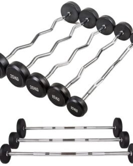 PU Coated Curl fixed barbell Bar